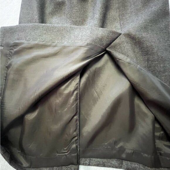 Holt Renfrew Collection Grey 100% Wool Pencil Maxi Business Skirt - Picture 10 of 15